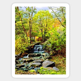 Small Waterfall in Autumn Park Sticker